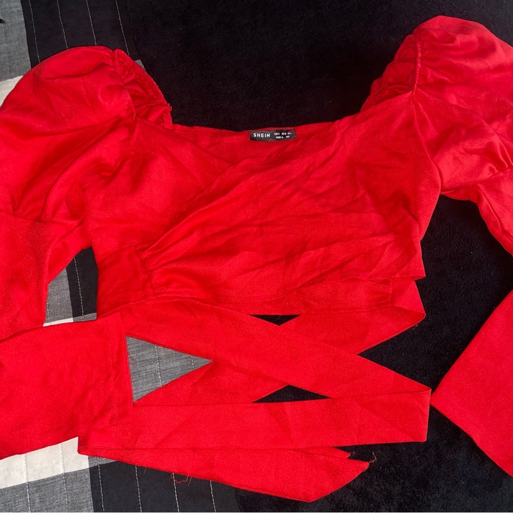 Red Wrap Top